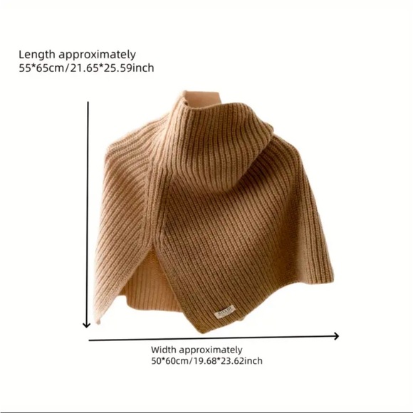 Split Shawl Knit Scarf two tone color - Picture 2 of 8